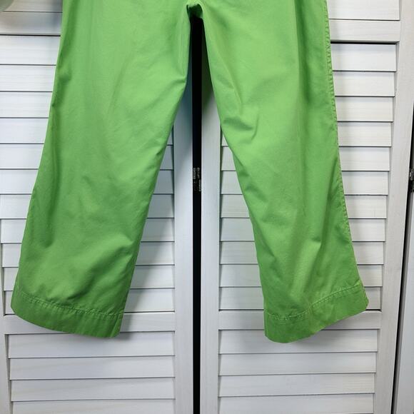 Vintage Lilly Pulitzer White Label Capri Crop Pants Bright Green Palm Size 6 - Picture 7 of 10